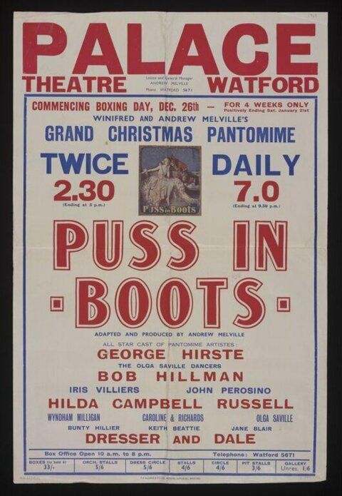 Vintage Puss in Boots Pantomime Poster