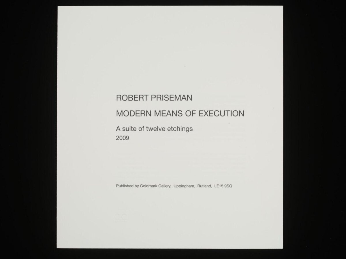 Robert Priseman Etching Suite Title Page
