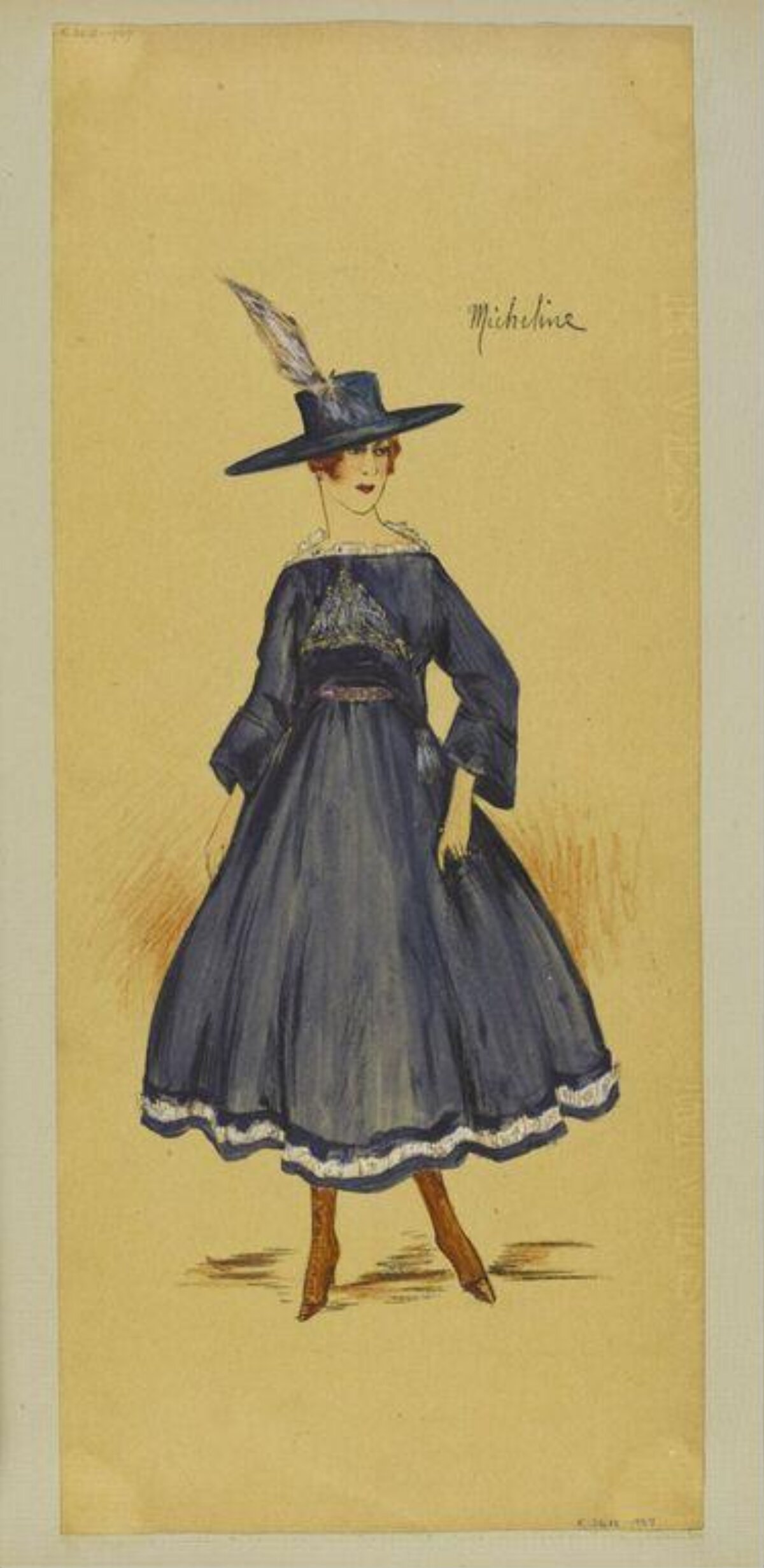 Micheline Fashion Costume Sketch