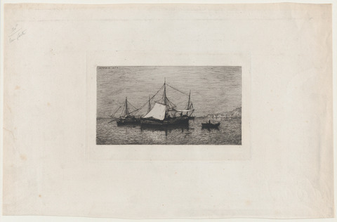 Anchored Sailing Boats on Calm Sea