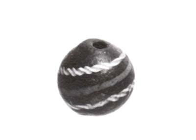 Black Striped Decorative Bead