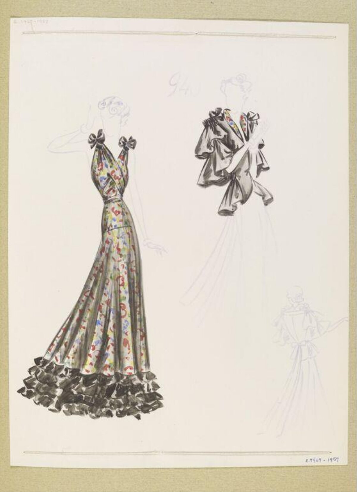 Vintage Dress Fashion Sketch