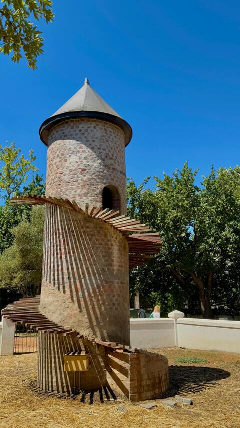 Brick Round Tower with Spiral Staircase