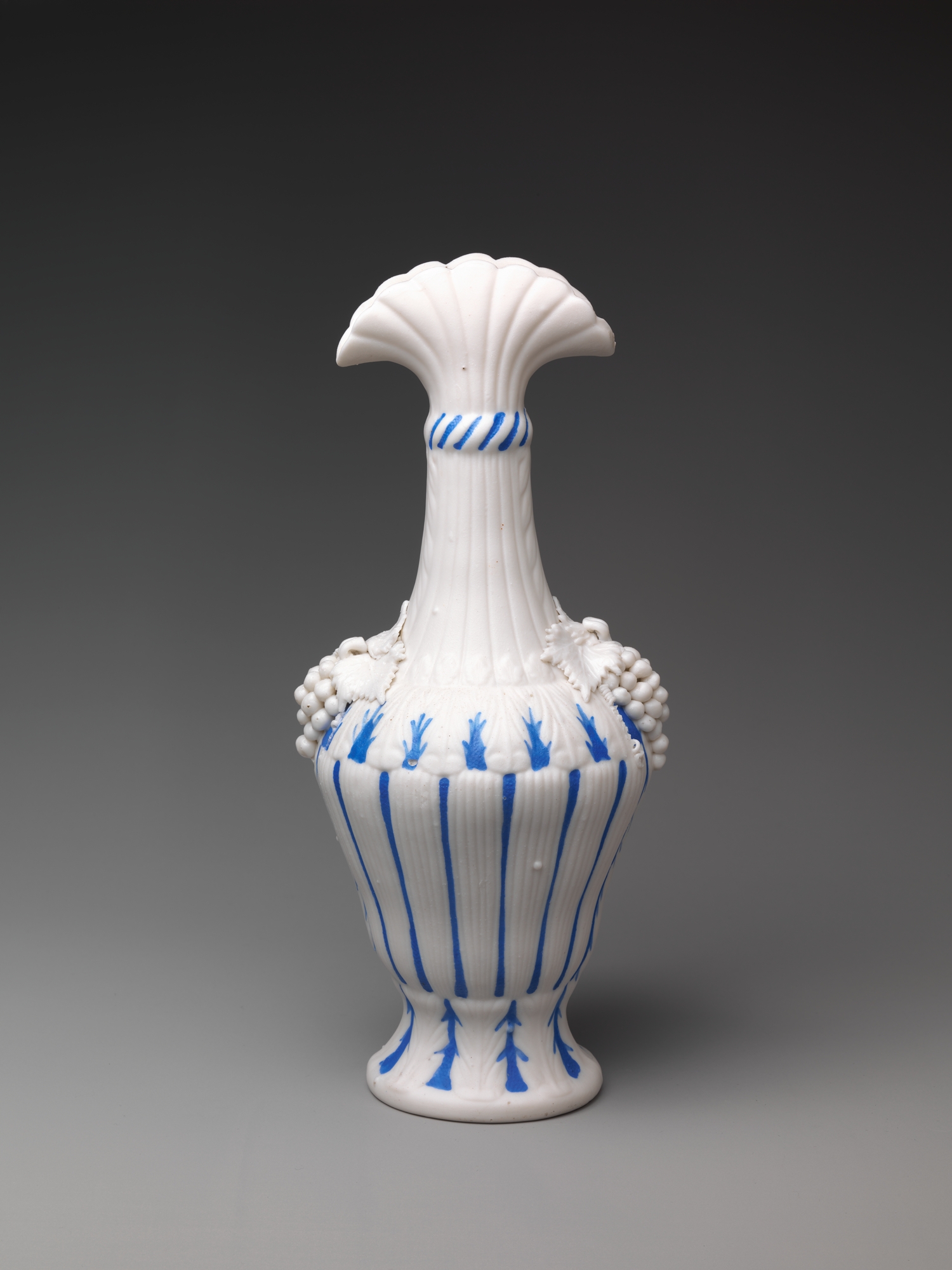 Blue and White Embossed Vase