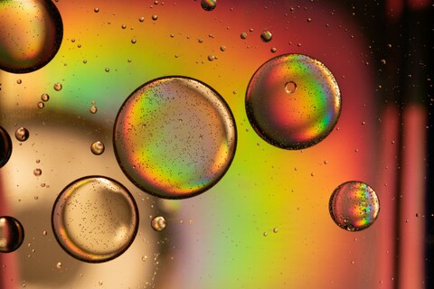 Oil Bubbles on Colorful Gradient Background