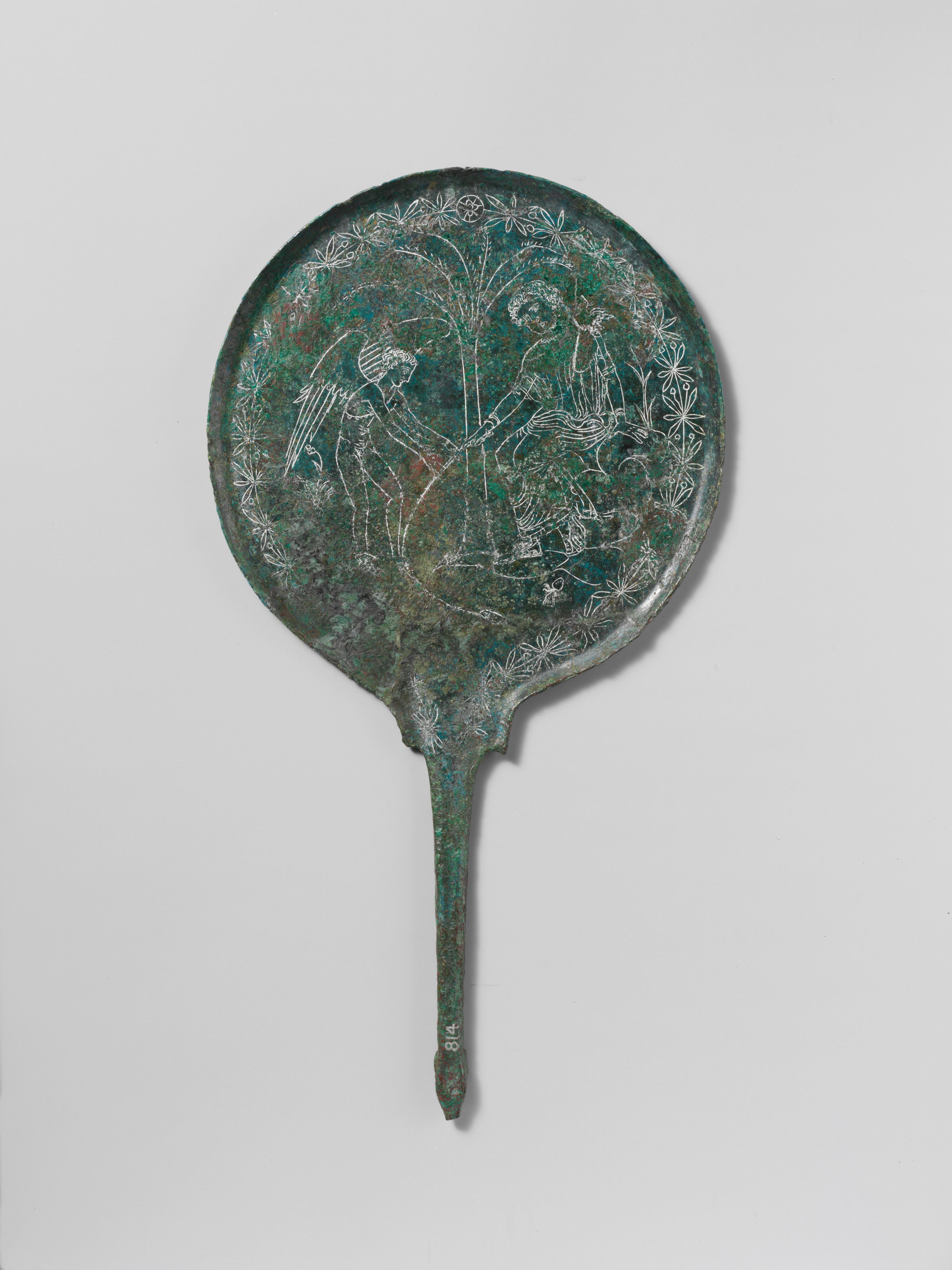 Engraved Ancient Bronze Mirror