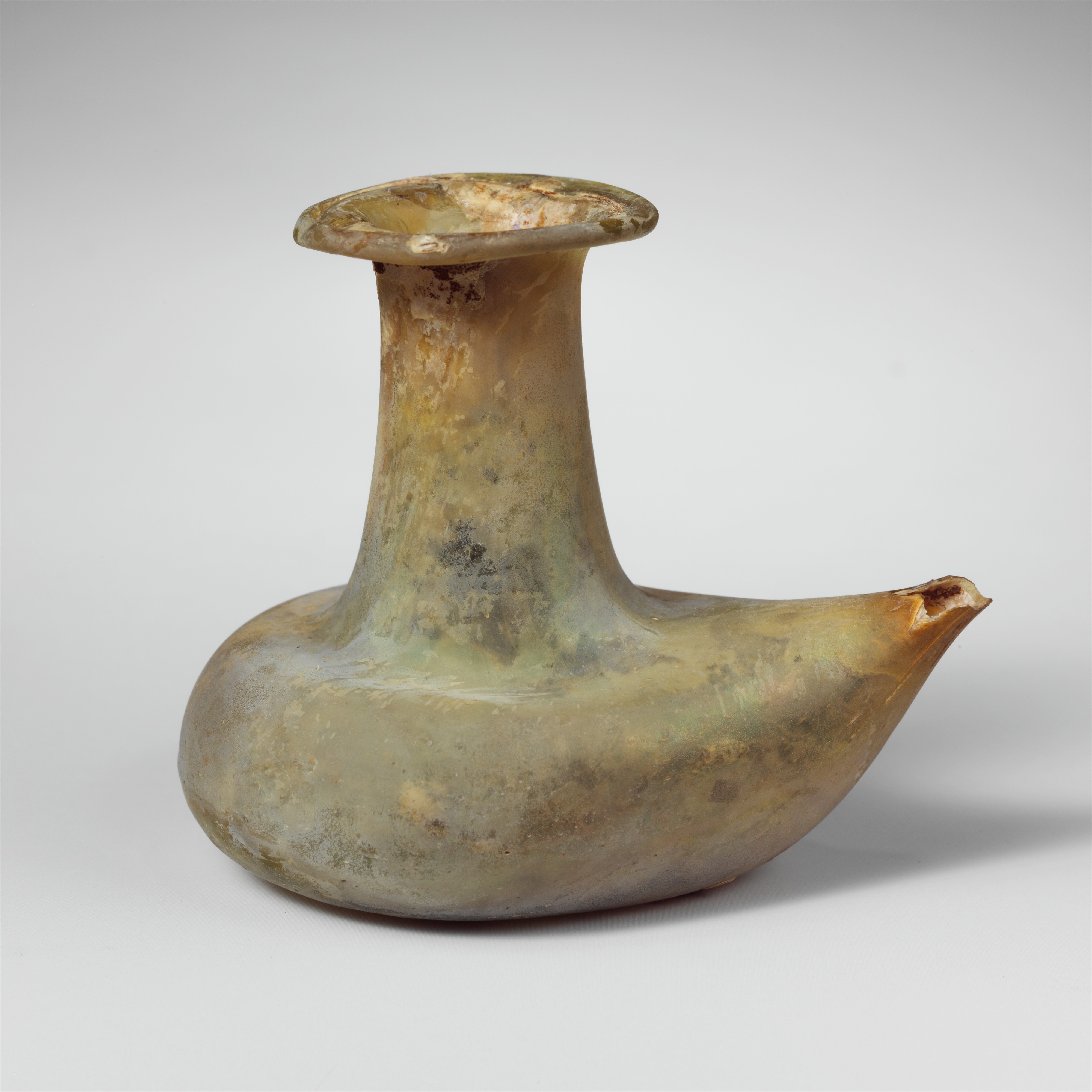 Ancient Glass Spouted Vessel