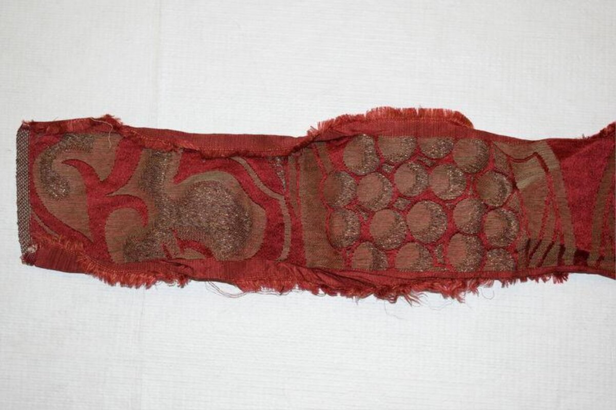 Ancient Red Patterned Textile Fragment