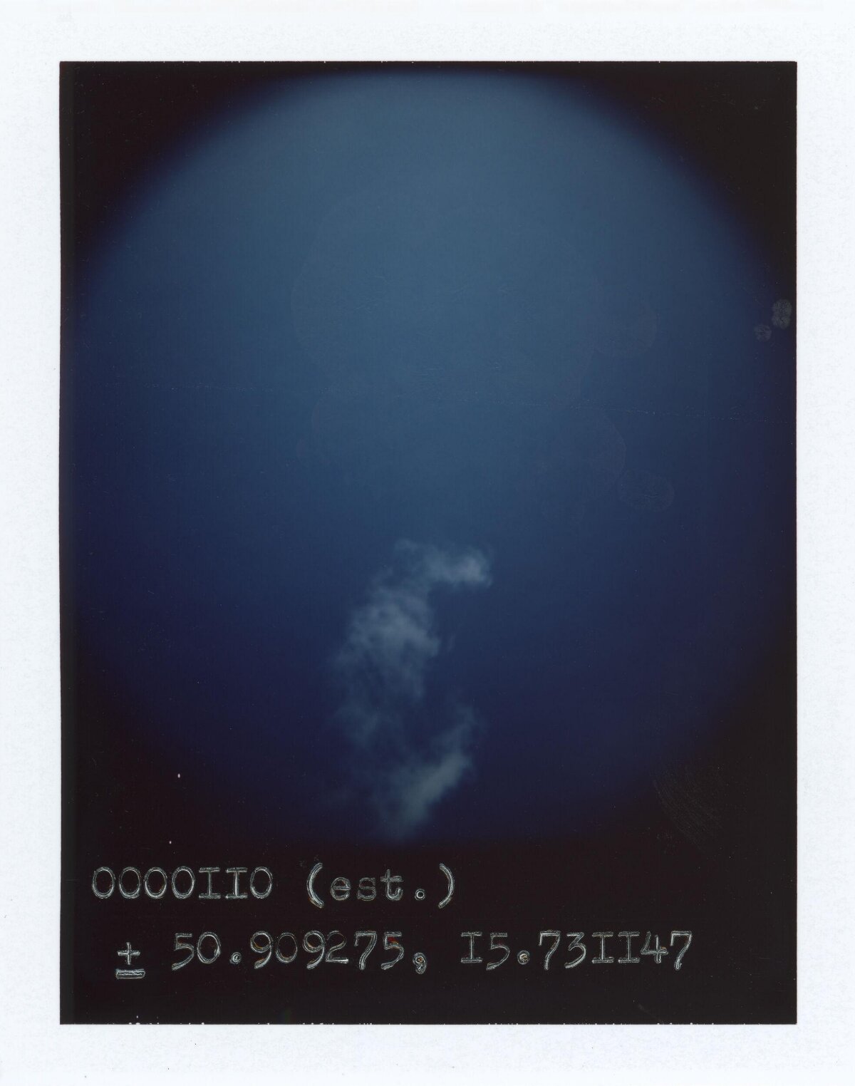 Dark Blue Sky with Handwritten Coordinates