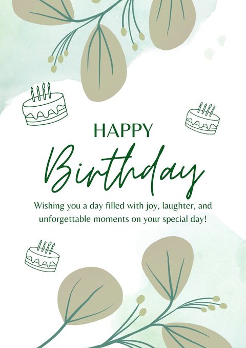 Minimalist Happy Birthday Greeting Card