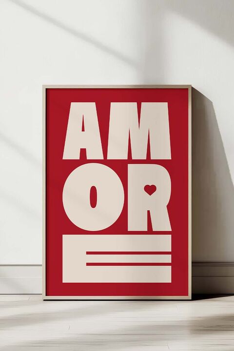 Framed Amor Typography Wall Art