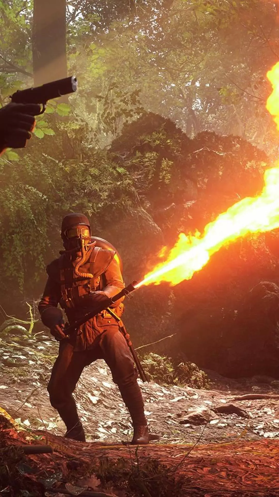 Flamethrower Soldier in Jungle Confrontation