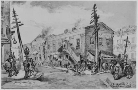 1881 New York Old Slip Market Street View