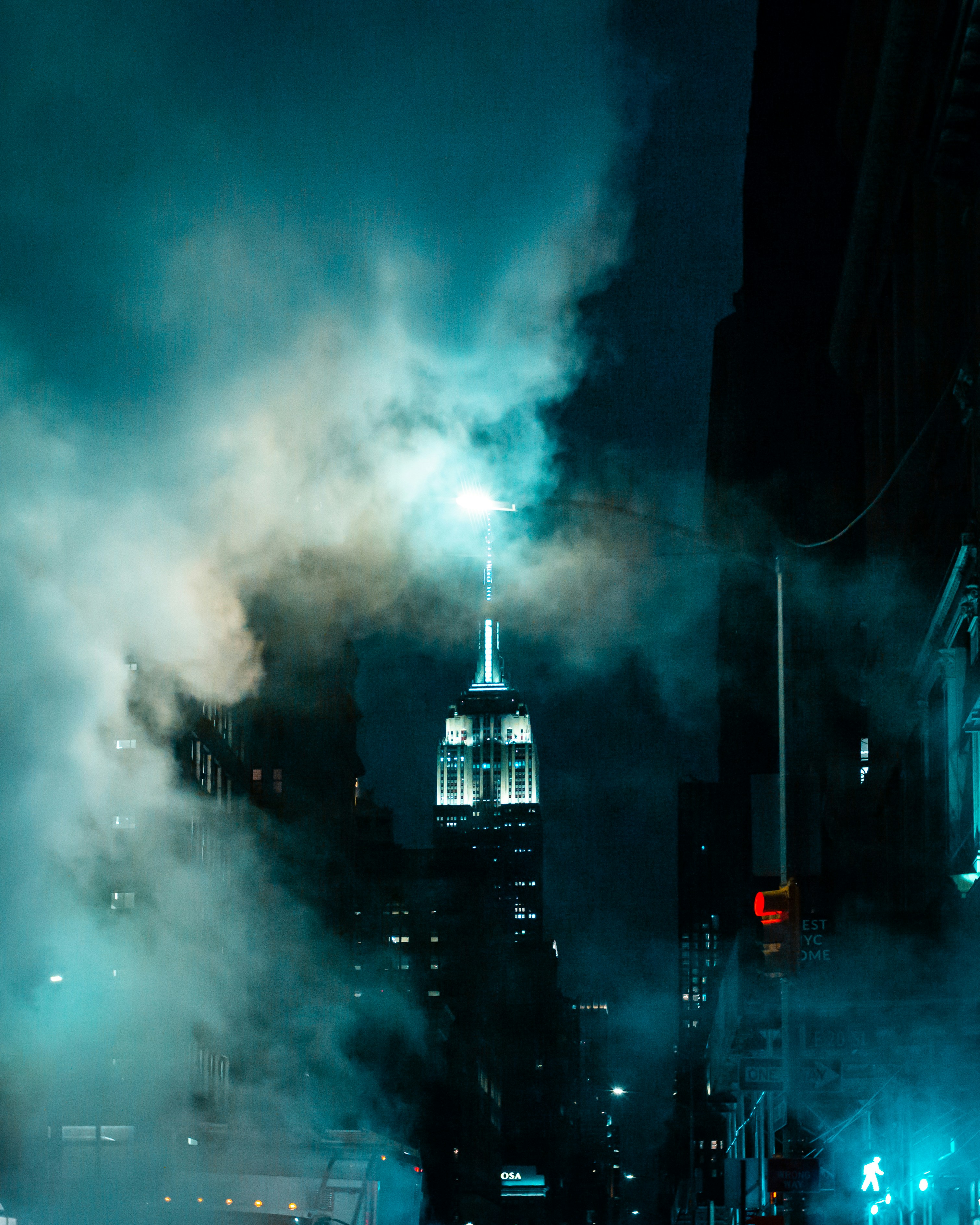 Foggy Night View of Empire State Building