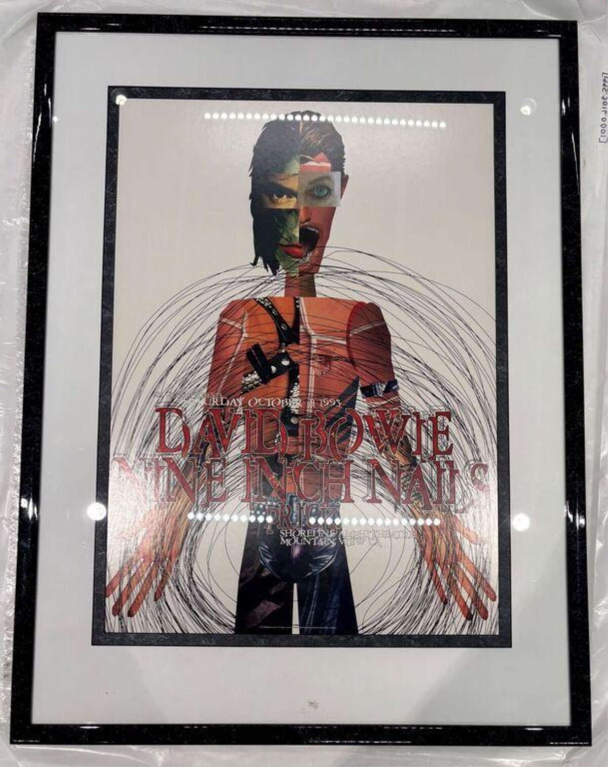 Framed Bowie and Nine Inch Nails Concert Poster