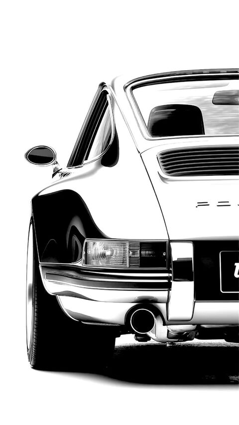 Vintage Porsche Partial Rear View