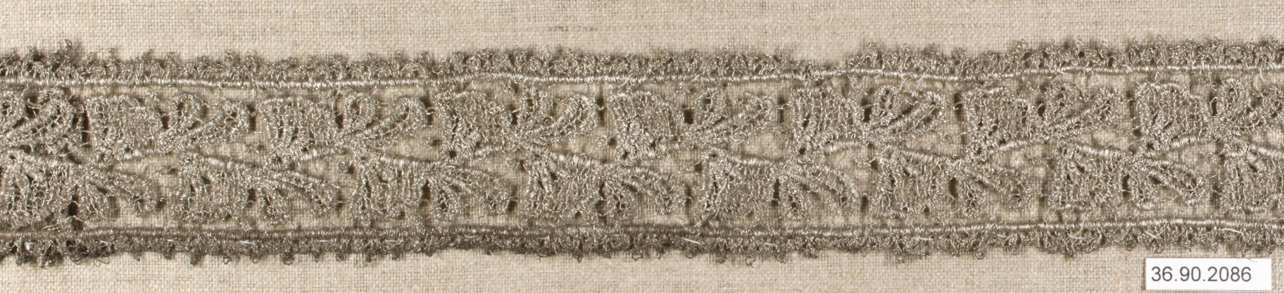 Silver Metallic Embroidered Lace Trim