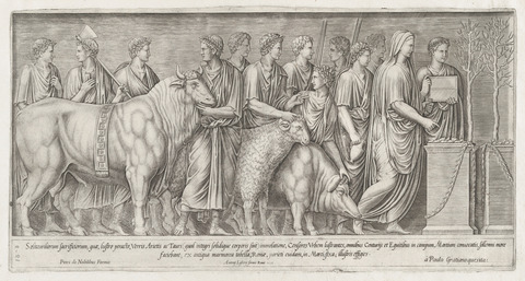 Roman Sacrificial Procession Engraving