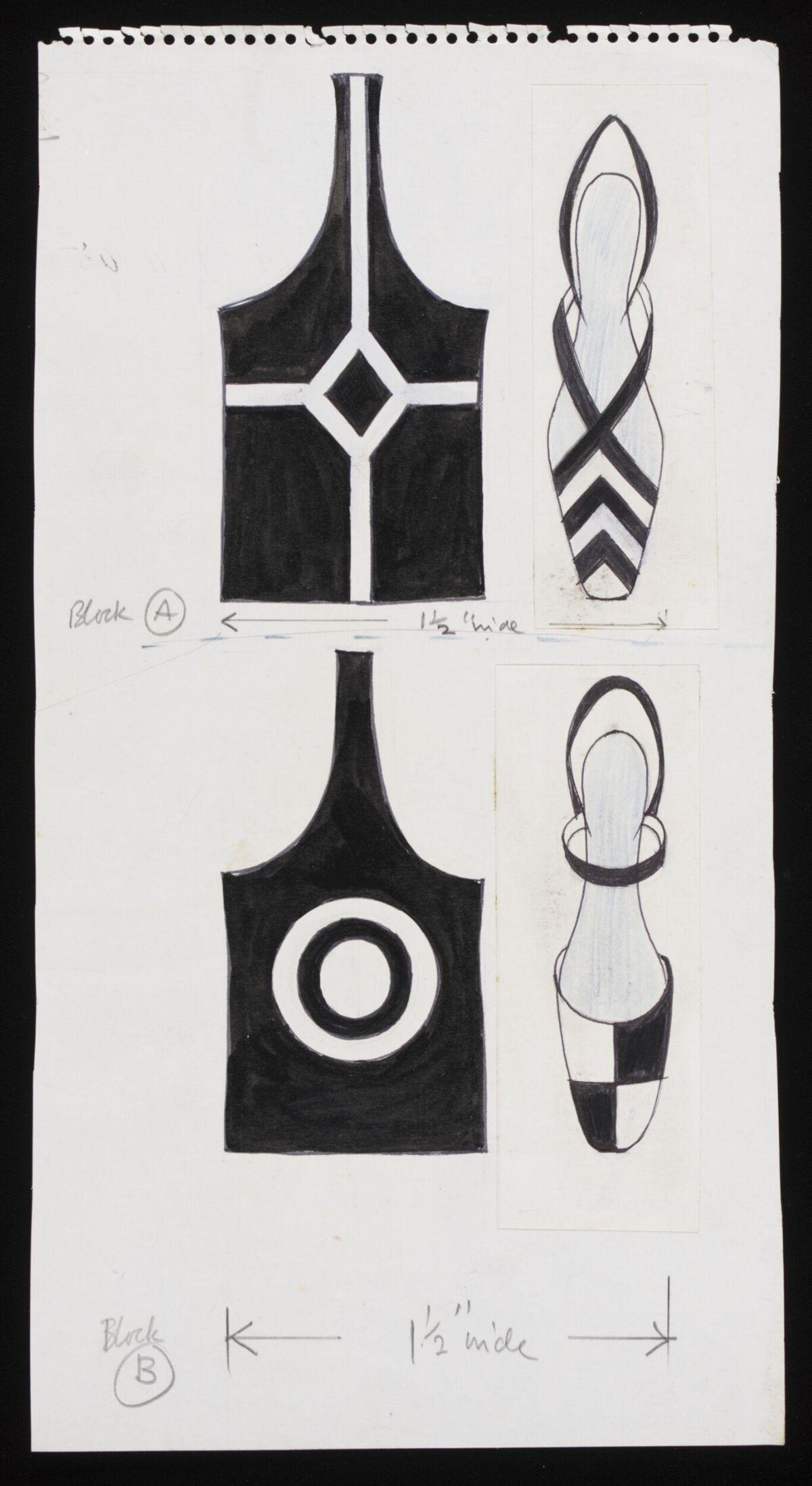 Hand Drawn Shoe Strap Design Sketches