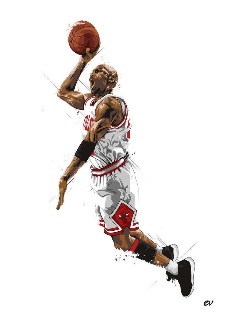 Michael Jordan Dunking Illustration