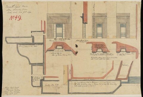 1870 Architectural Chimney Construction Plan