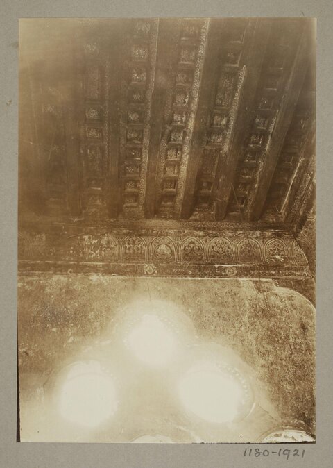 Vintage Photo of Carved Architectural Ceiling