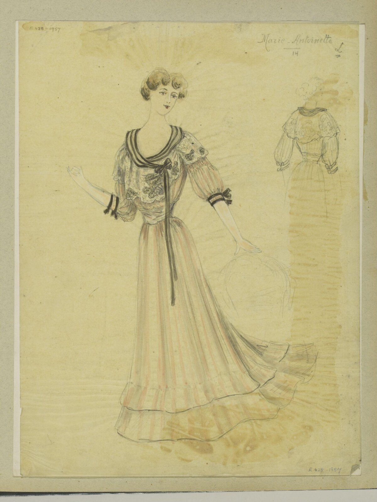 Vintage Women's Dress Fashion Sketch