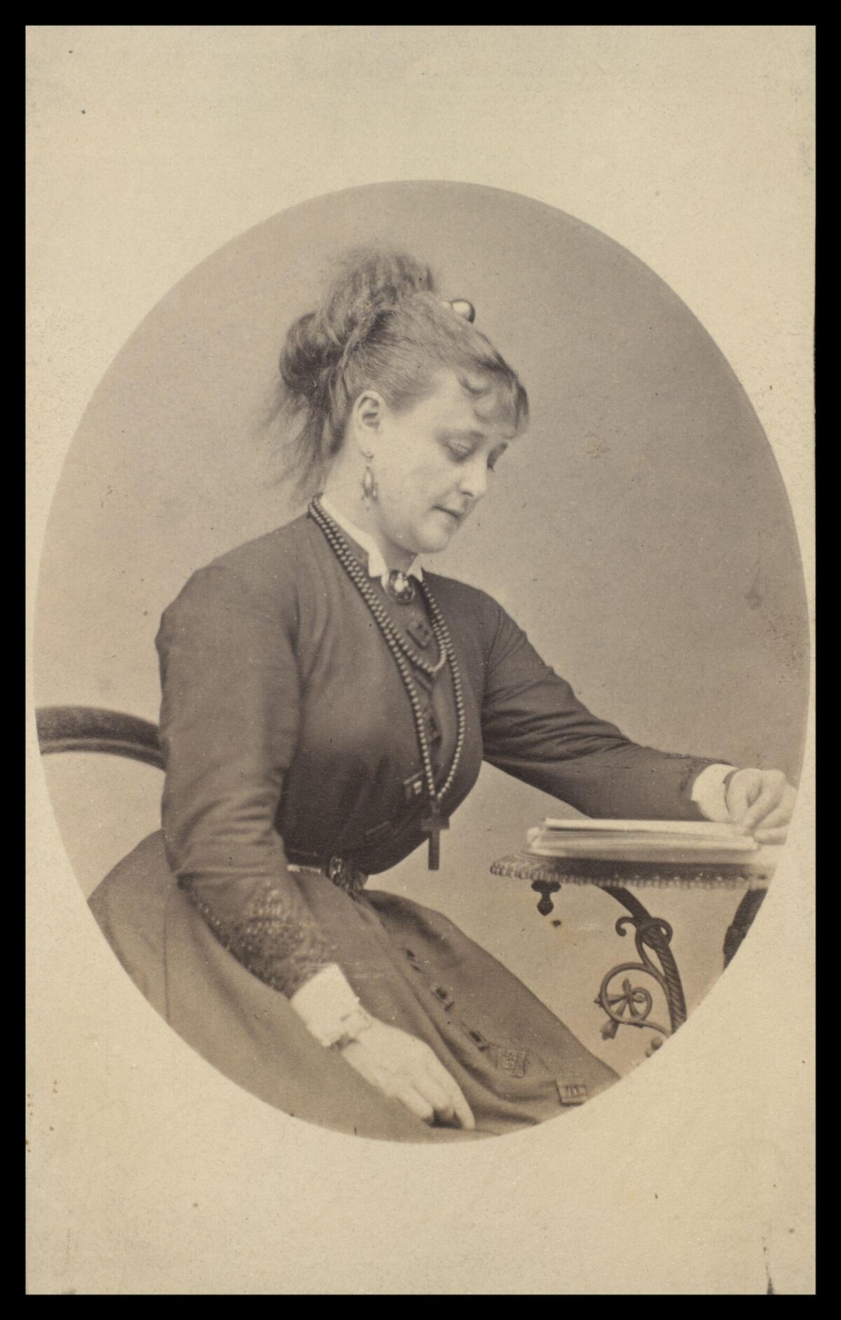Vintage Portrait of a Woman Reading