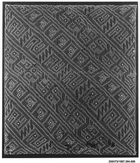 Antique Square Mesh Handmade Lace