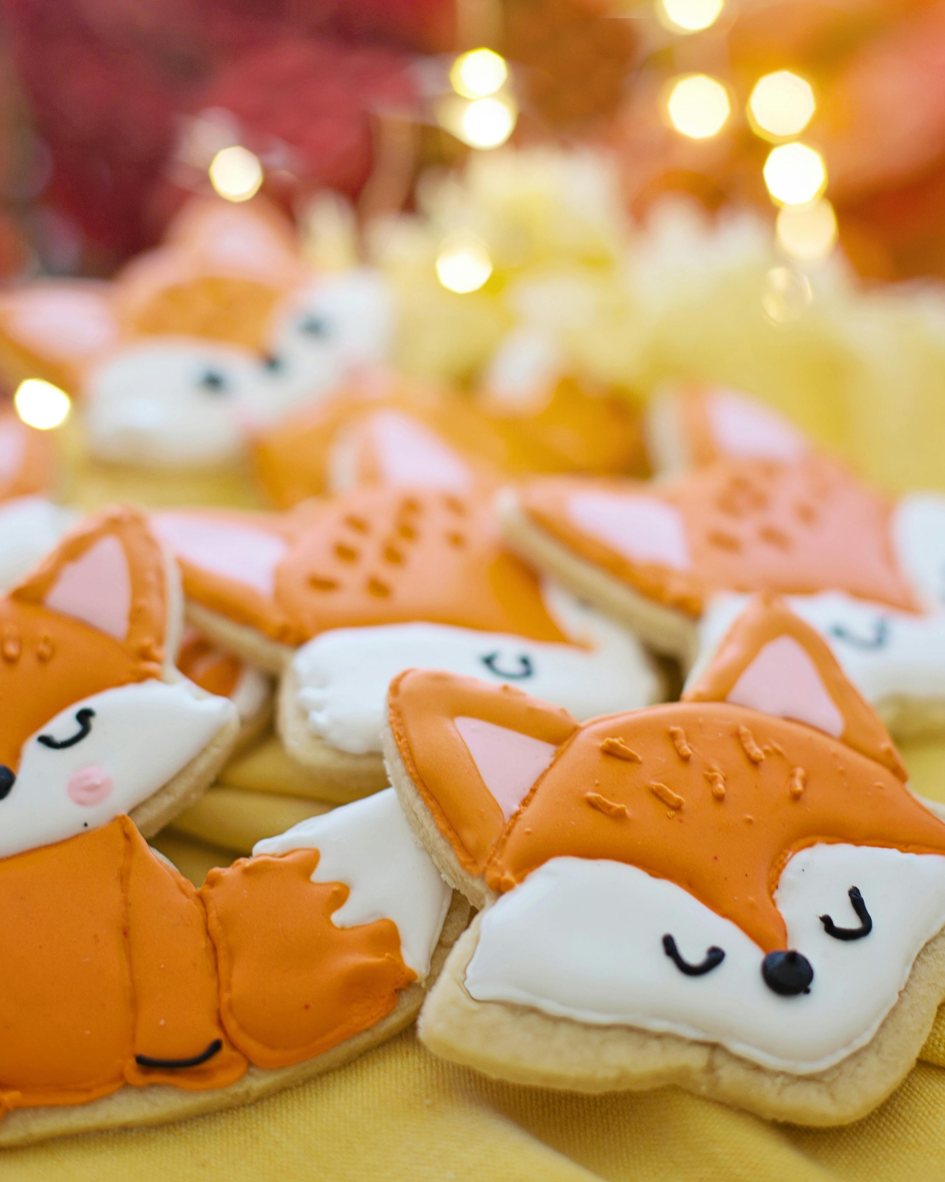 Decorated Fox-Shaped Sugar Cookies