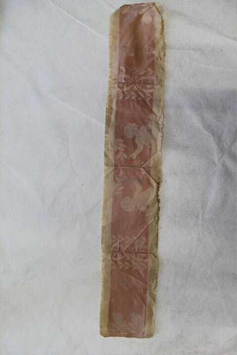 Antique Pink Silk Textile Fragment