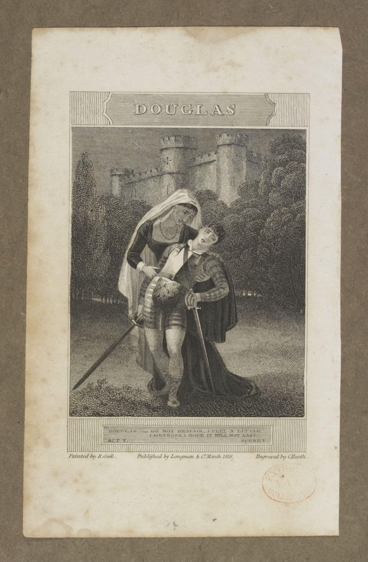 Antique Douglas Play Scene Engraving