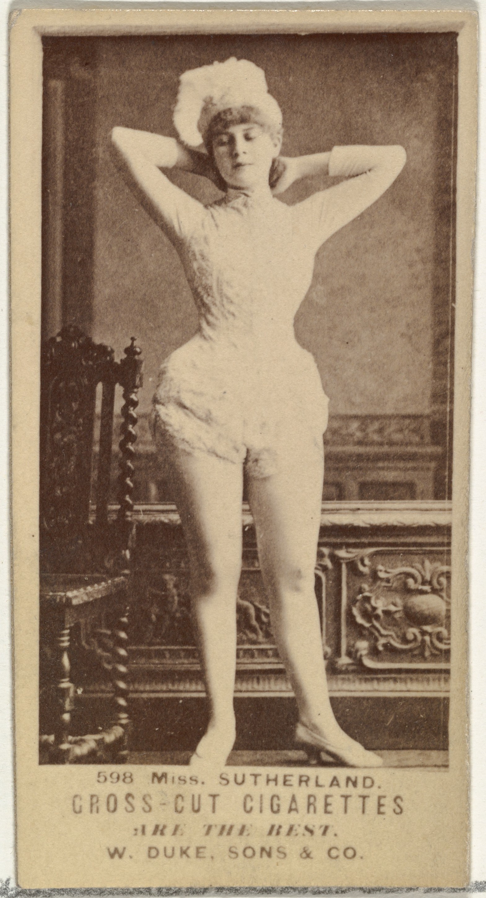 Vintage Cigarette Card of Miss Sutherland