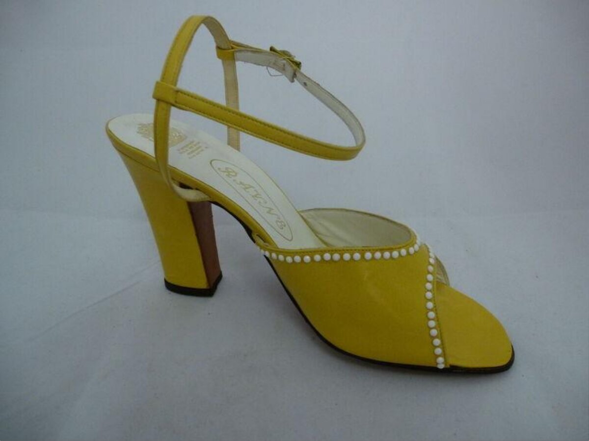Yellow Pearl High Heel Sandal