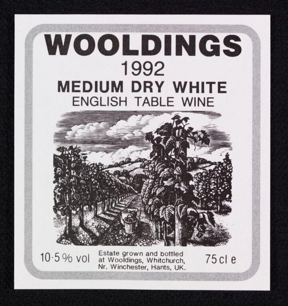 1992 Wooldings English Wine Label