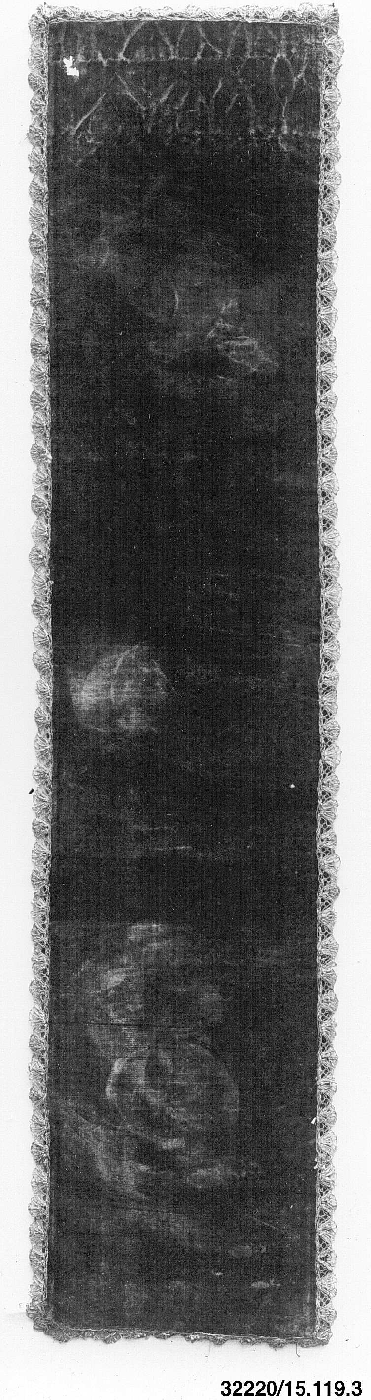 Antique Lace-Edged Velvet Textile