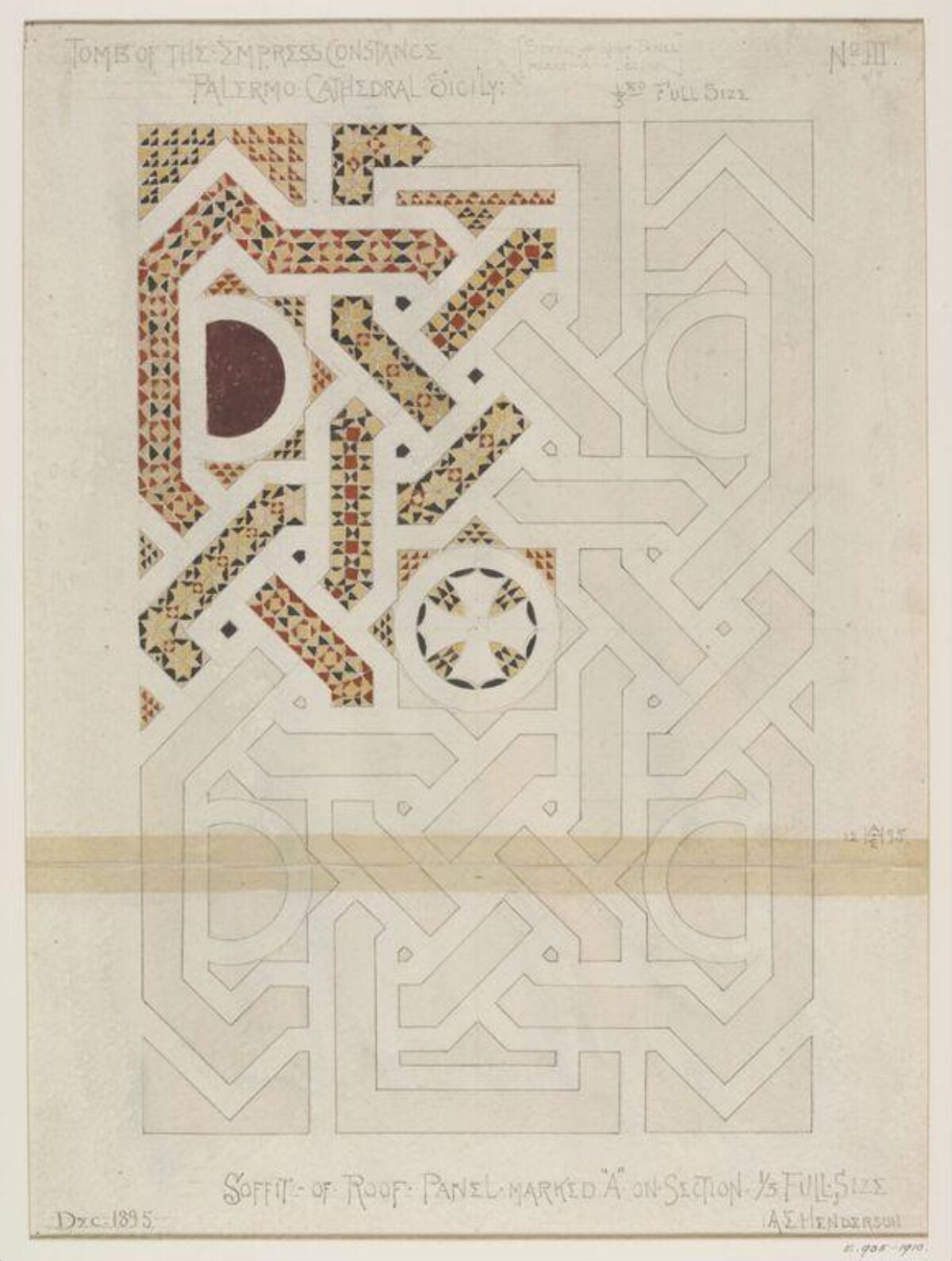 Architectural Drawing of Constance Tomb Roof Panel