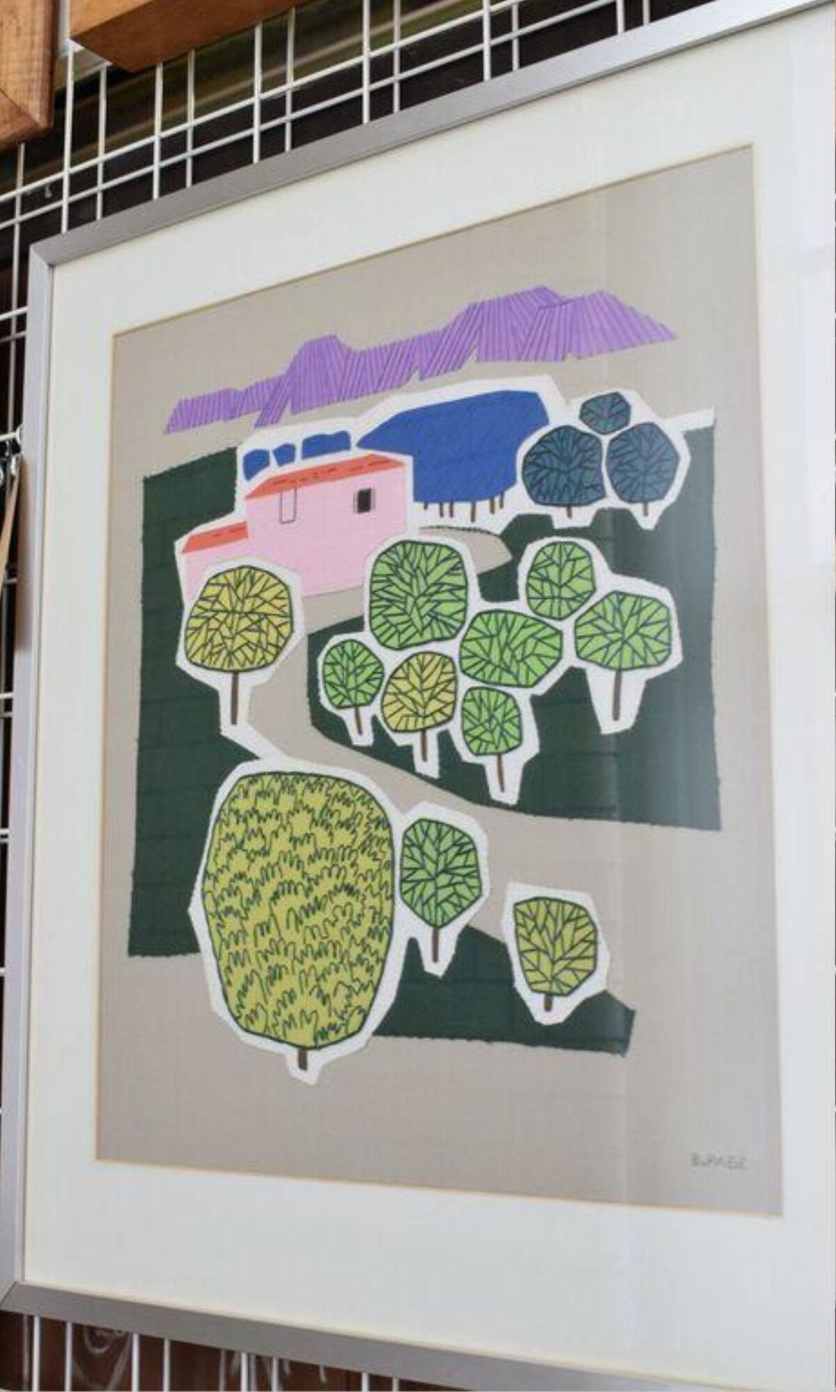 Framed Stylized Landscape Artwork