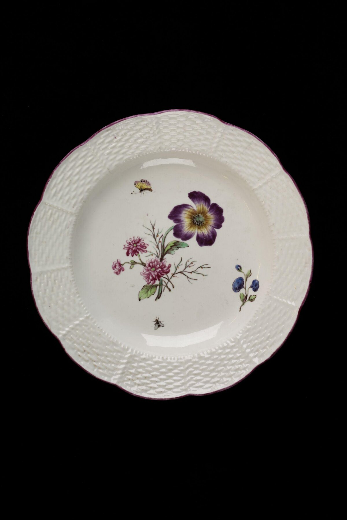 Hand-painted Floral Porcelain Plate