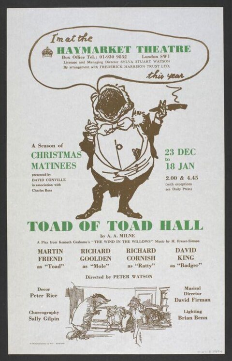 Vintage Toad of Toad Hall Theater Poster