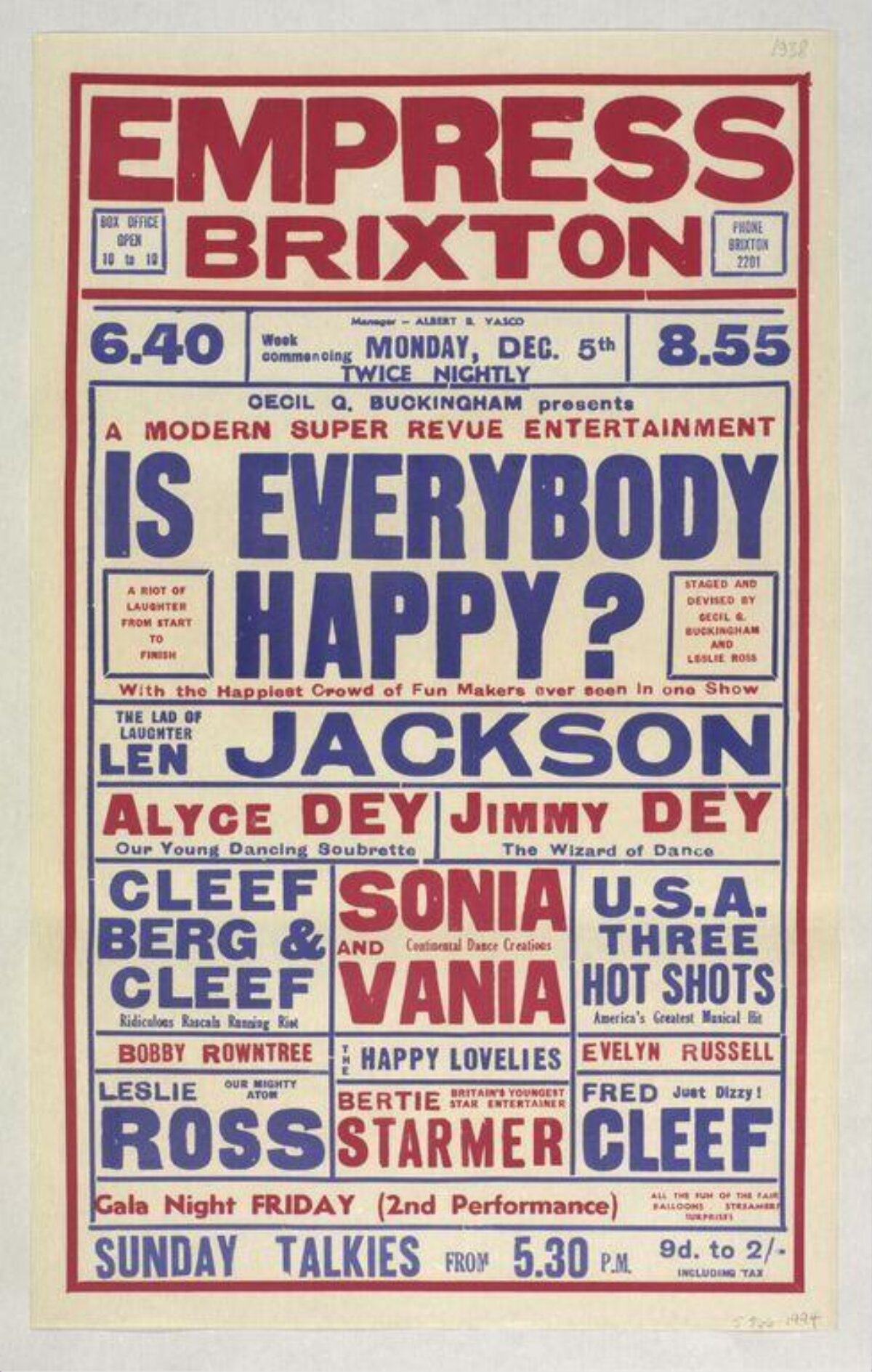 Vintage Empress Brixton Show Poster