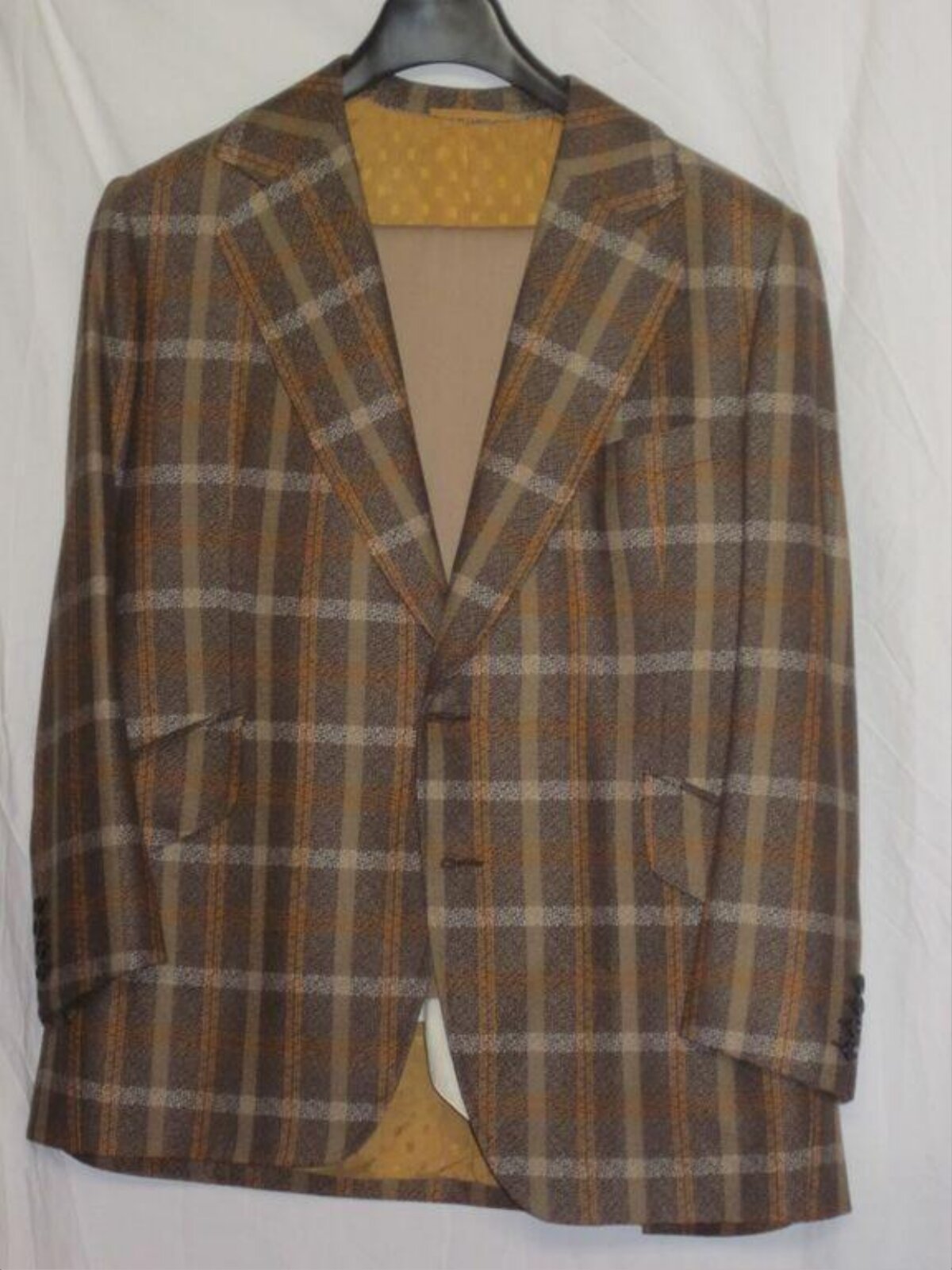 Brown Plaid Unbuttoned Blazer