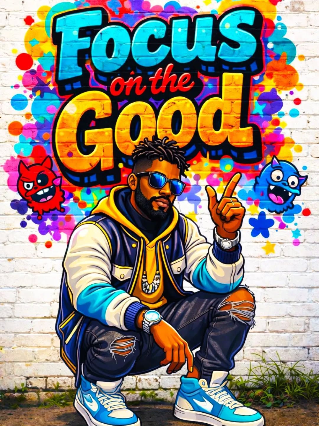 Focus on the Good Graffiti Mural