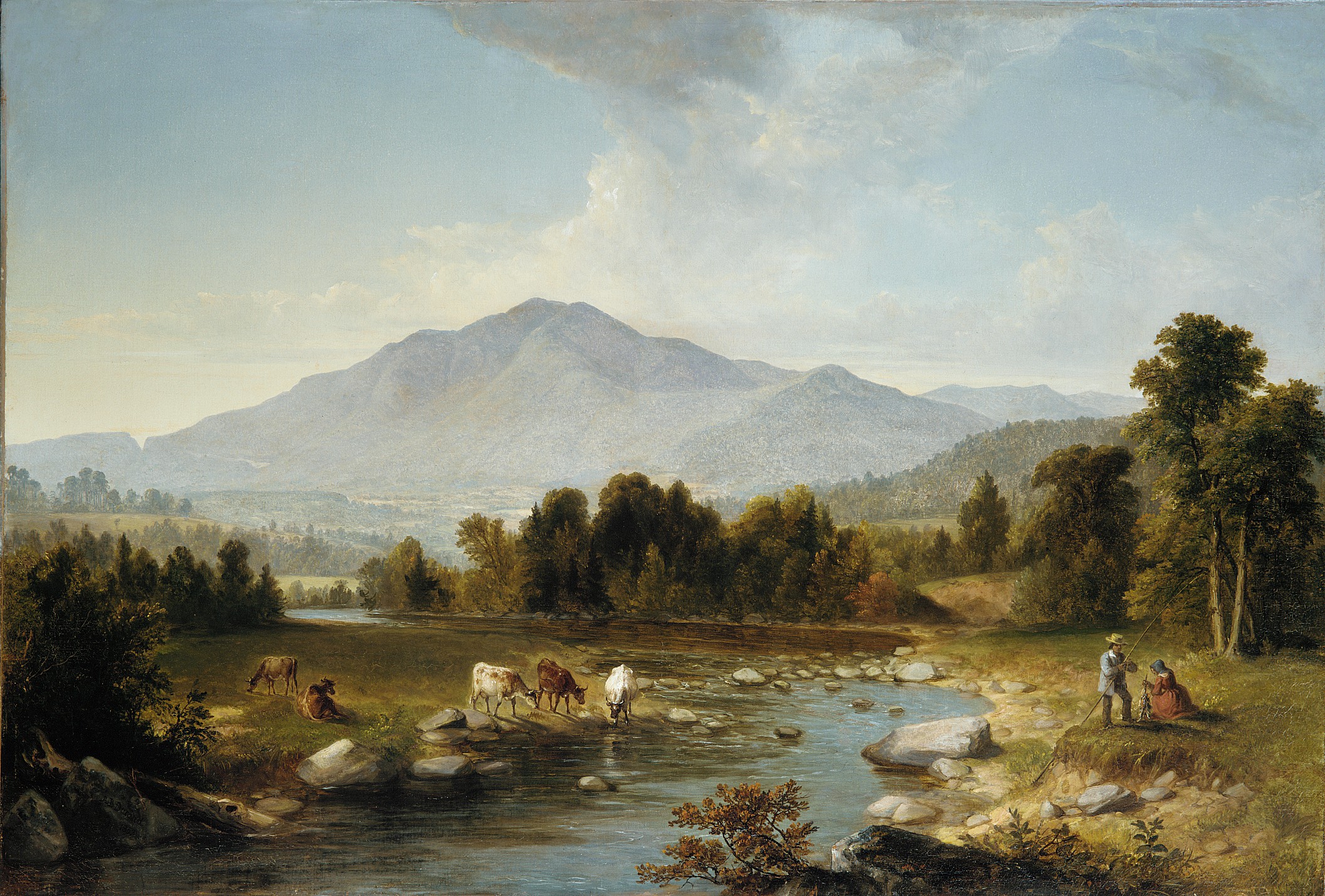 Mountain River Pastoral Landscape