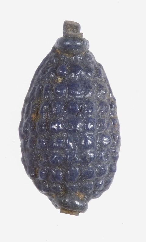 Ancient Blue Glazed Textured Bead