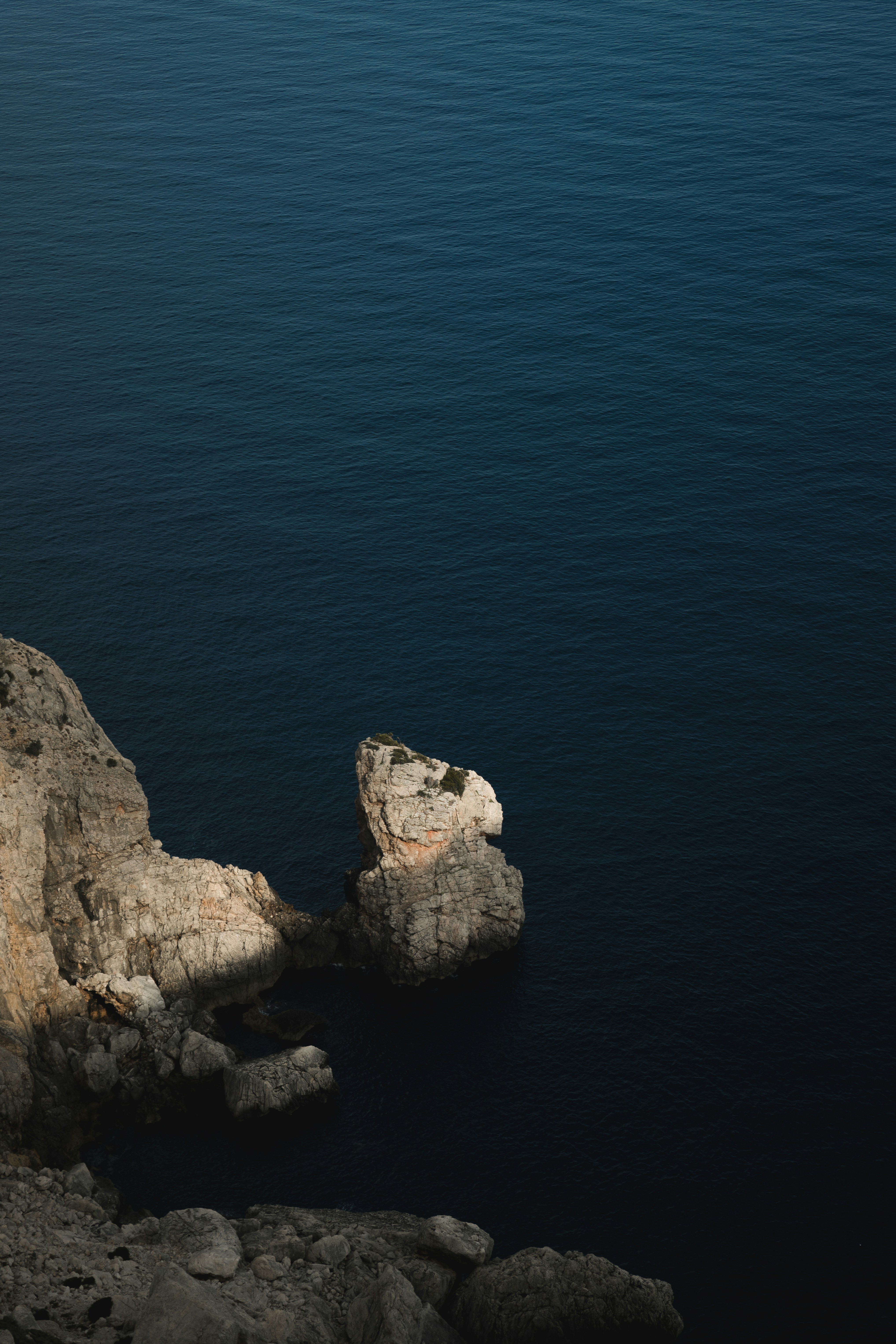 Rocky Coast and Deep Blue Sea