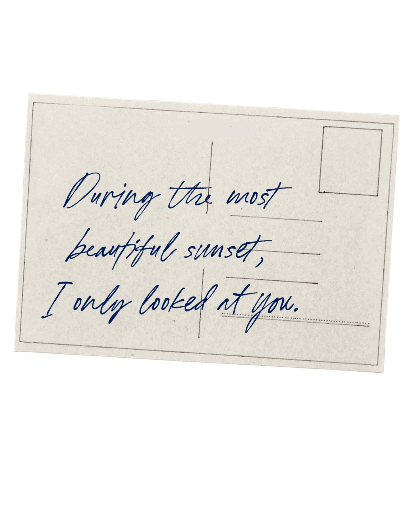 Handwritten Romantic Quote on Postcard