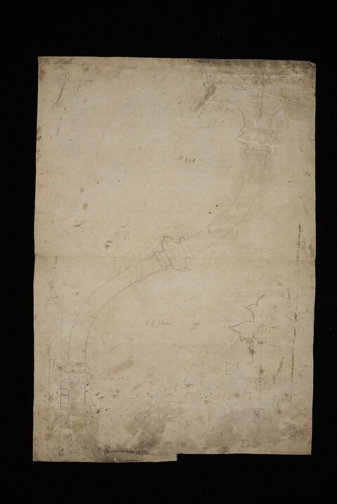 1838 Gothic Arch Architectural Sketch
