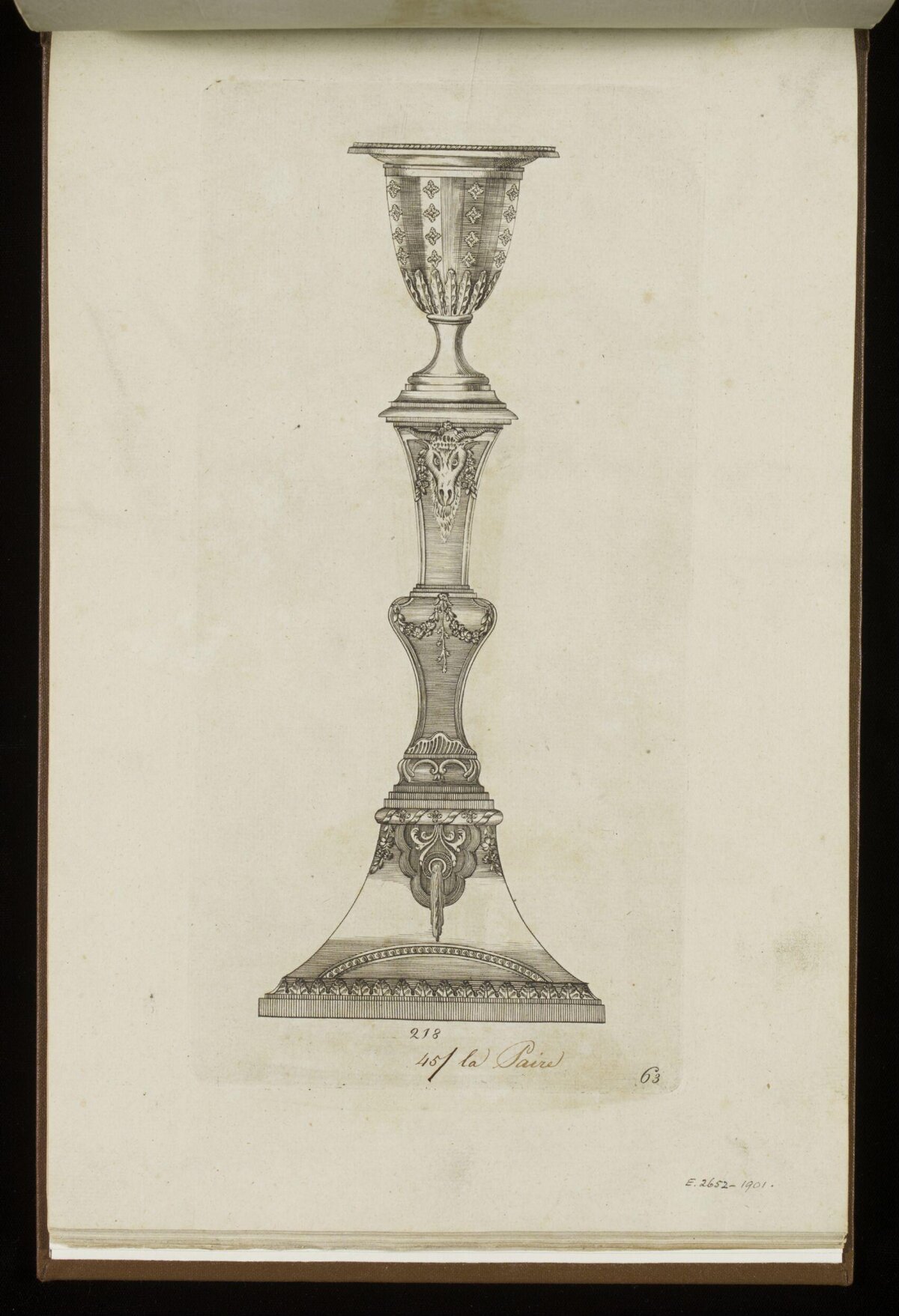 Ink Drawing of Ornate Candlestick