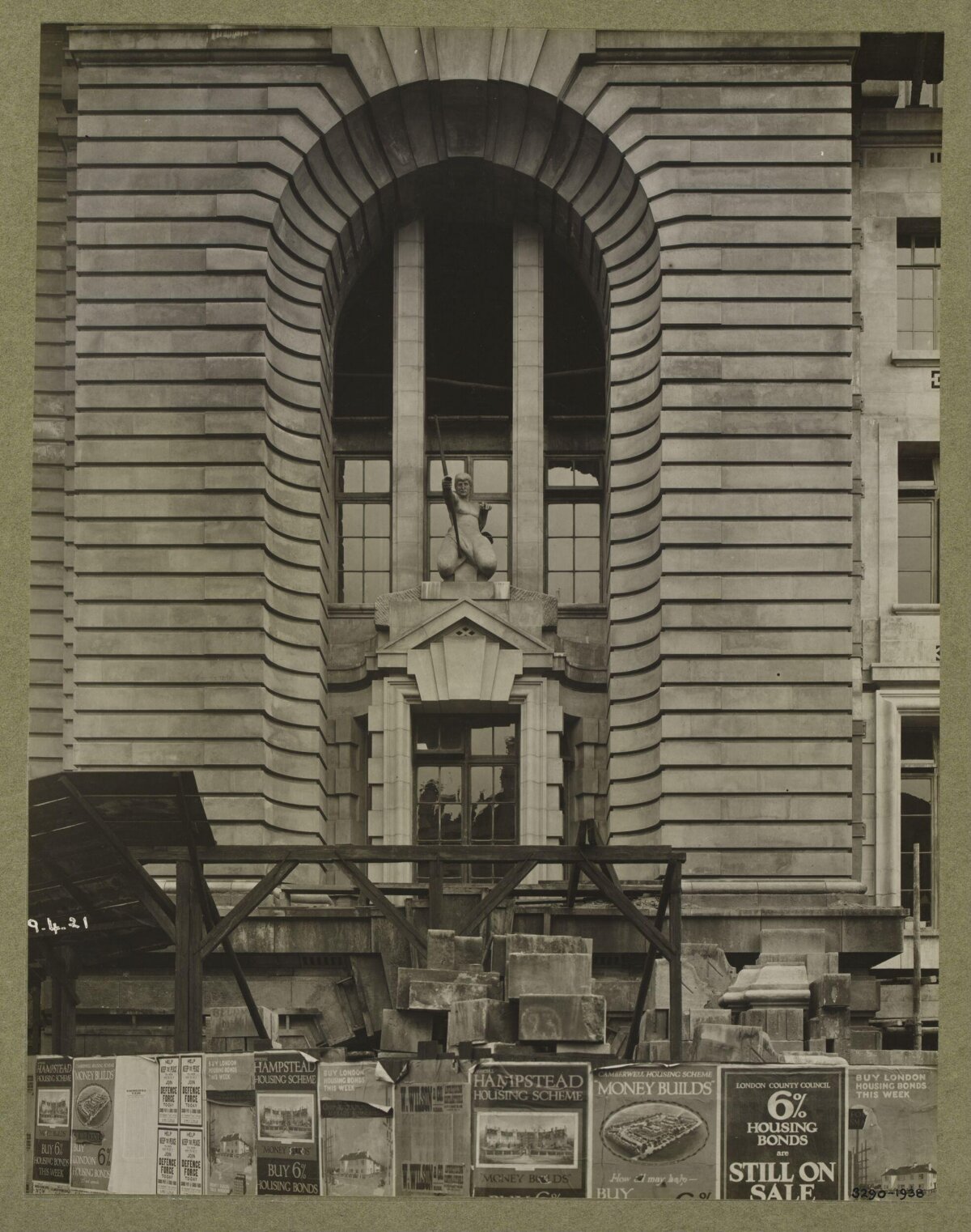 Vintage Building Facade Under Construction